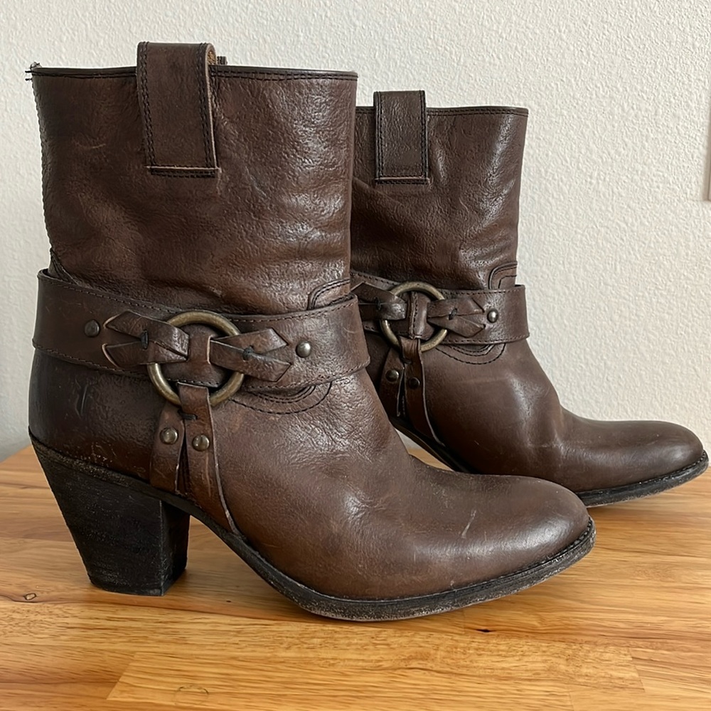 Frye Brown Leather Booties